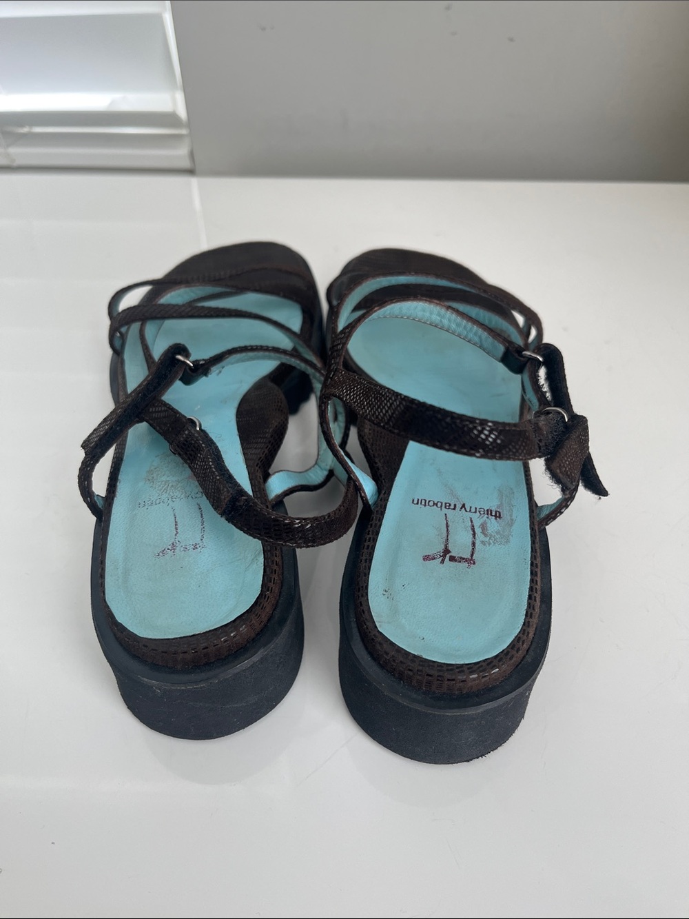 Thierry Rabotin Dark Brown Strappy Sandals Size 37 - Picture 2 of 5